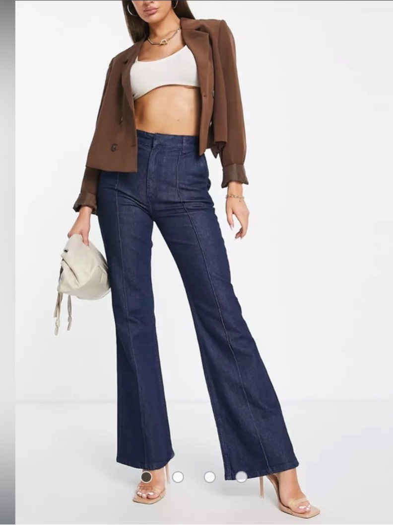 & Other Stories Flared Jeans In Mid Blue Xxs